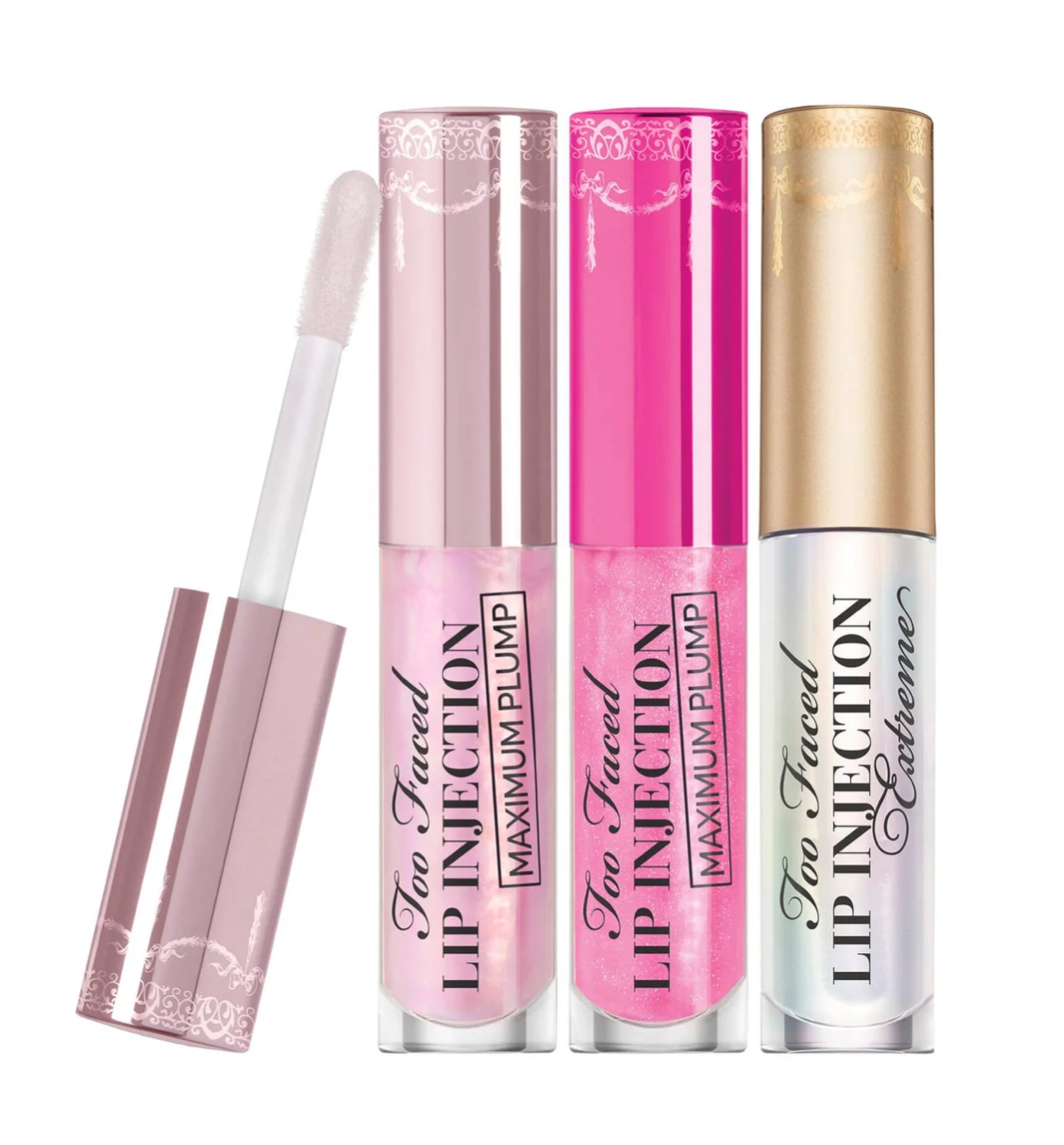 PLUMP & GO: TRAVEL SIZE LIP PLUMPER GLOSS TRIO SET - TOO FACED