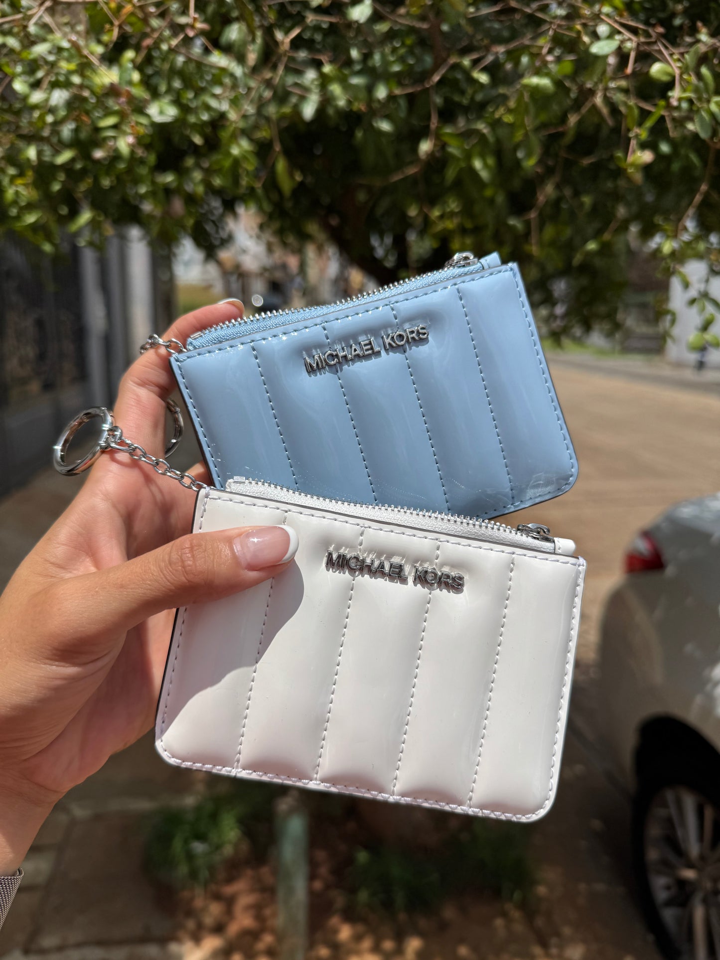 Tarjetero Michael Kors Azul de Charol