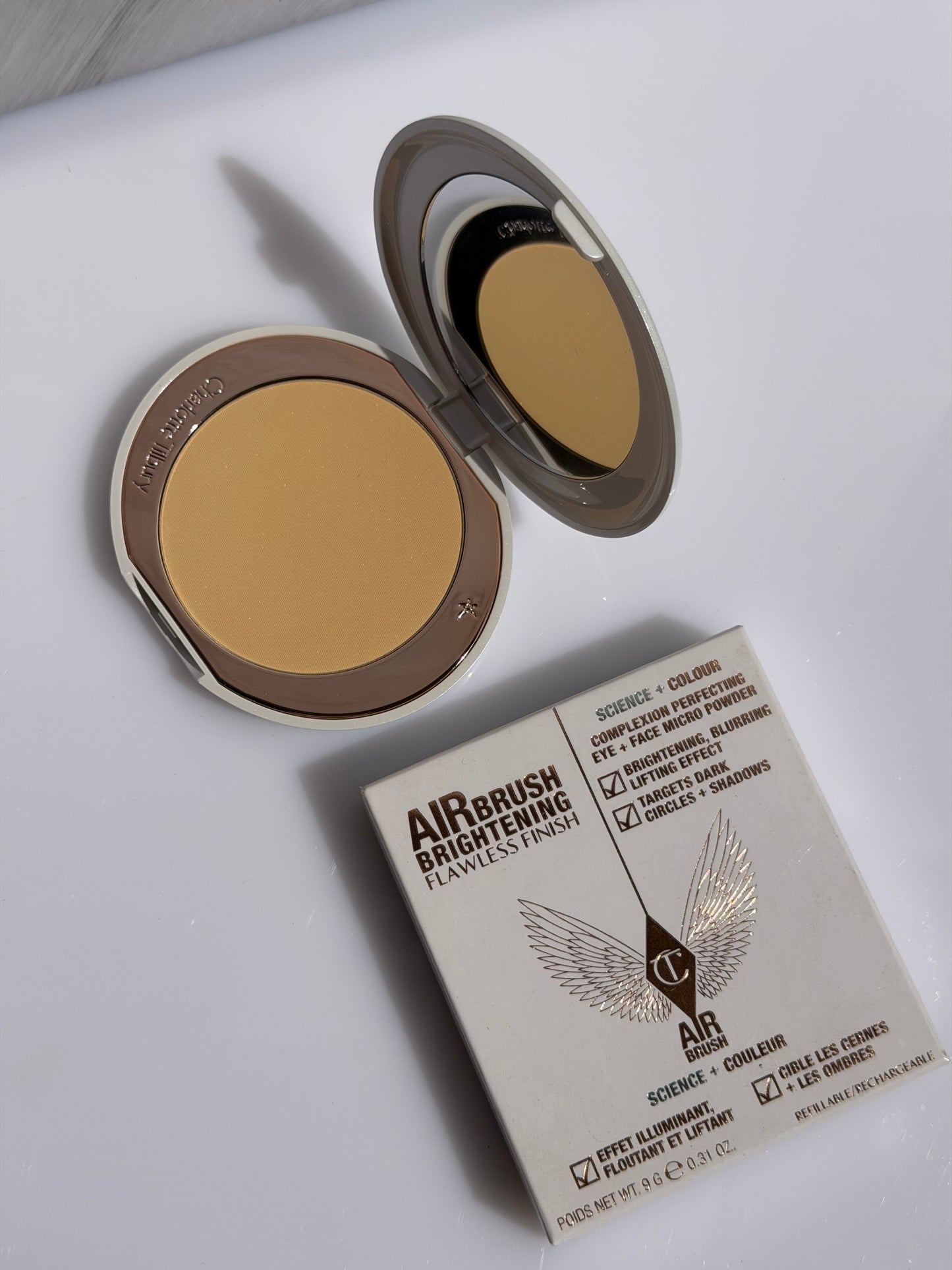 Charlotte Tilbury Refillable Airbrush Flawless Finish Brightening Powder- TAN /DEEP