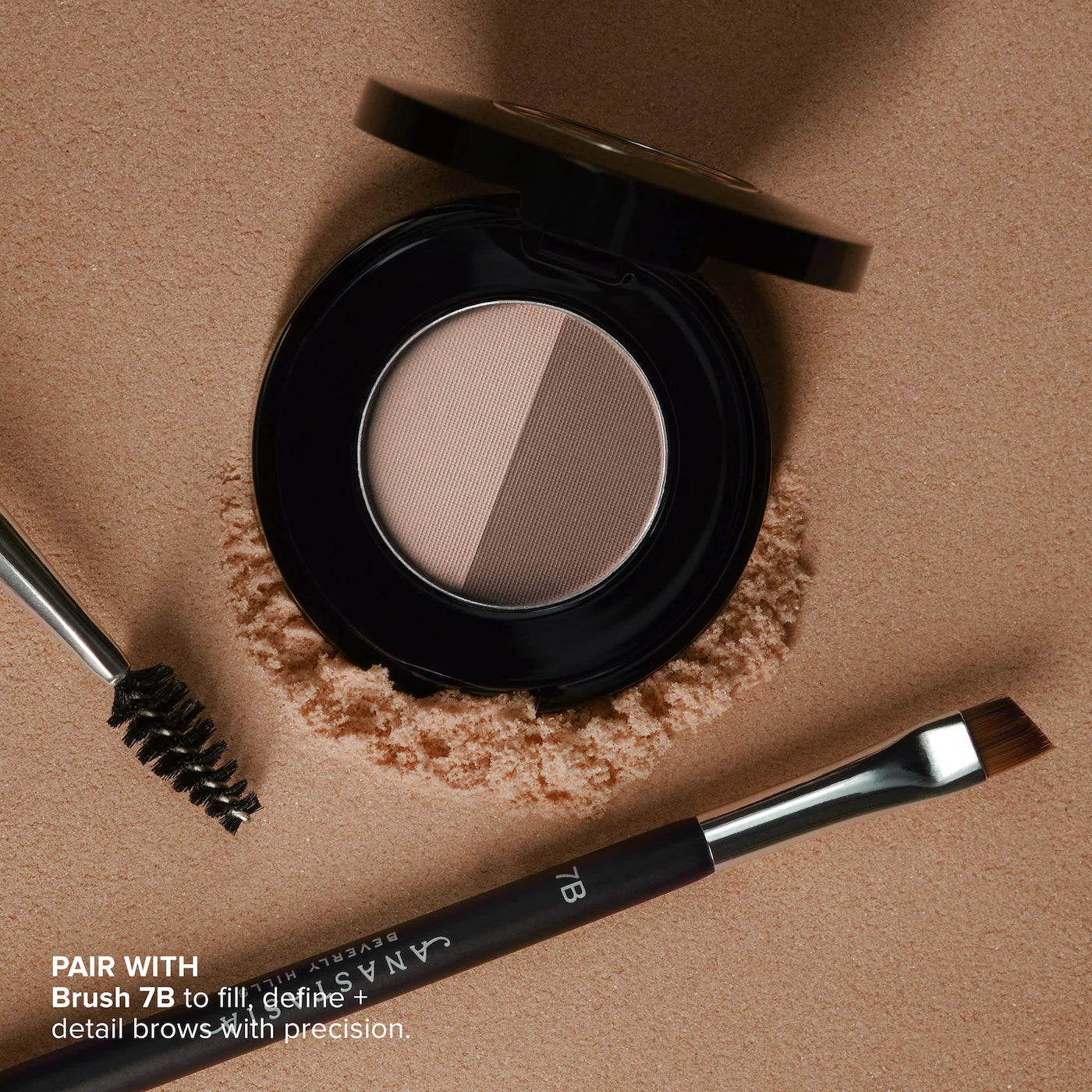 Anastasia Beverly Hills Brow Powder Duo Dual-Shade Powder Eyebrow Makeup Tono- DARK BROWN