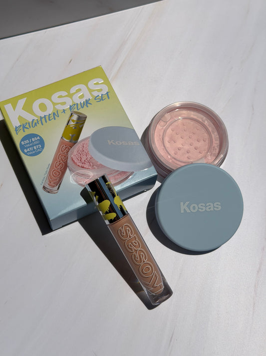 Kosas-Brighten & Blur Set - Color Corrector + Loose Setting Powder Face Set- ILLUSION