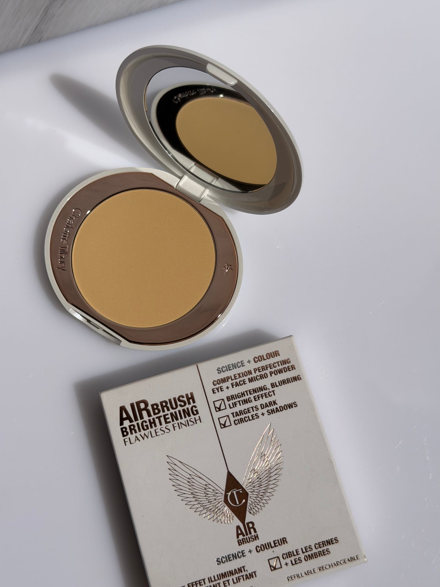 Charlotte Tilbury Refillable Airbrush Flawless Finish Brightening Powder- TAN /DEEP
