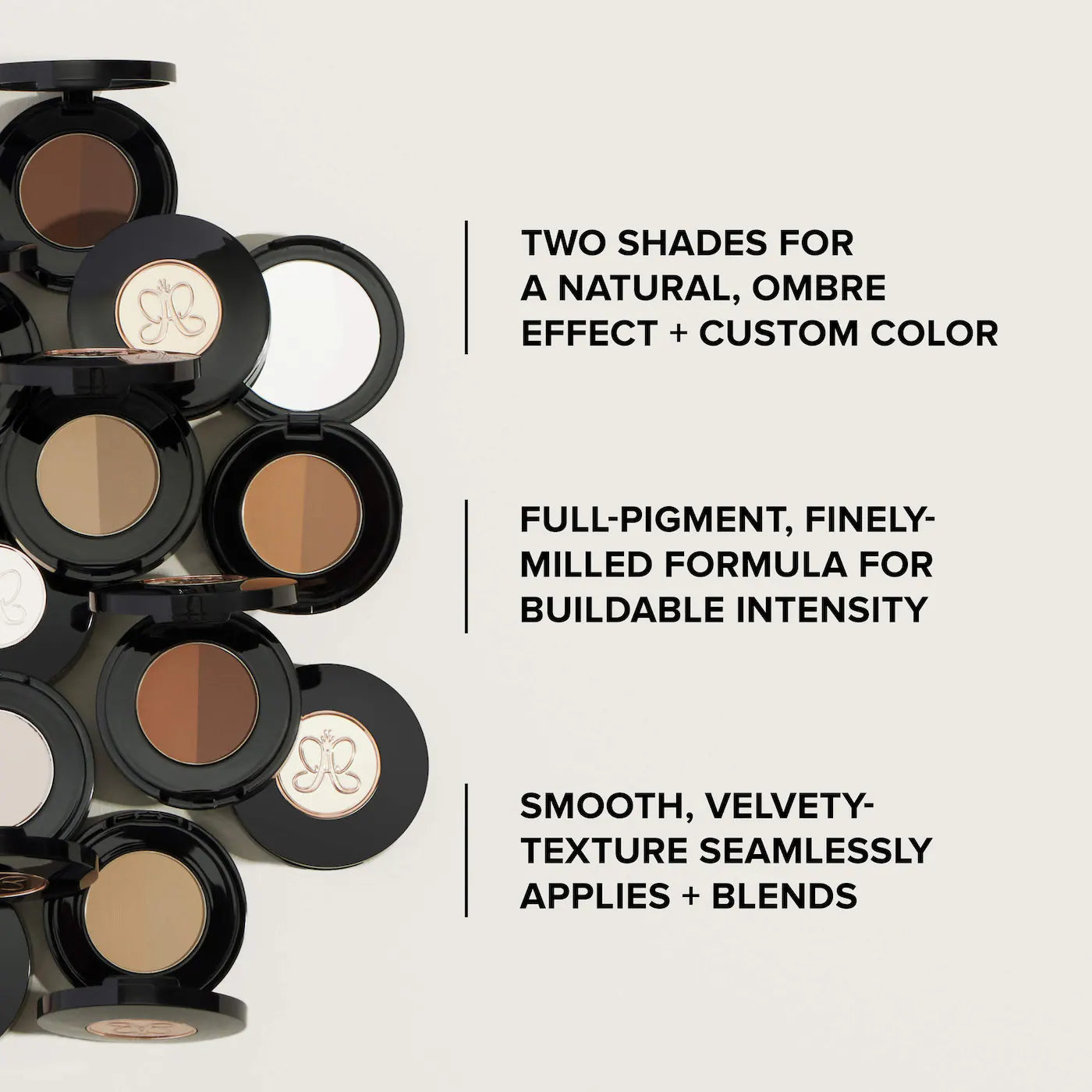 Anastasia Beverly Hills Brow Powder Duo Dual-Shade Powder Eyebrow Makeup Tono- DARK BROWN