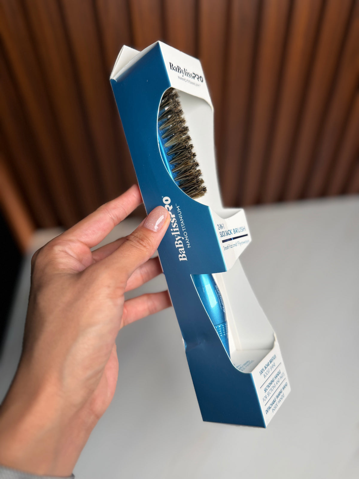 BaBylissPRO- Nano Titanium 2-in-1 Slick Back Brush with Detachable Taming Wand