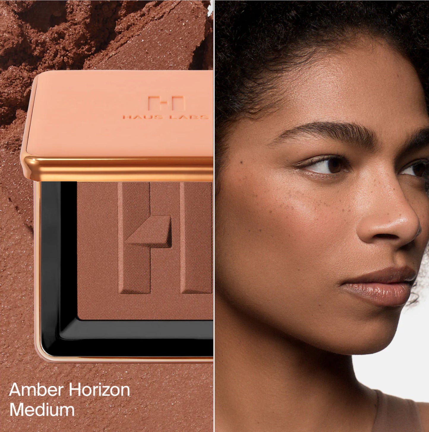 HAUS LABS BY LADY GAGA Power Sculpt Velvet Talc-Free Powder Bronzer- Amber Horizon Medium