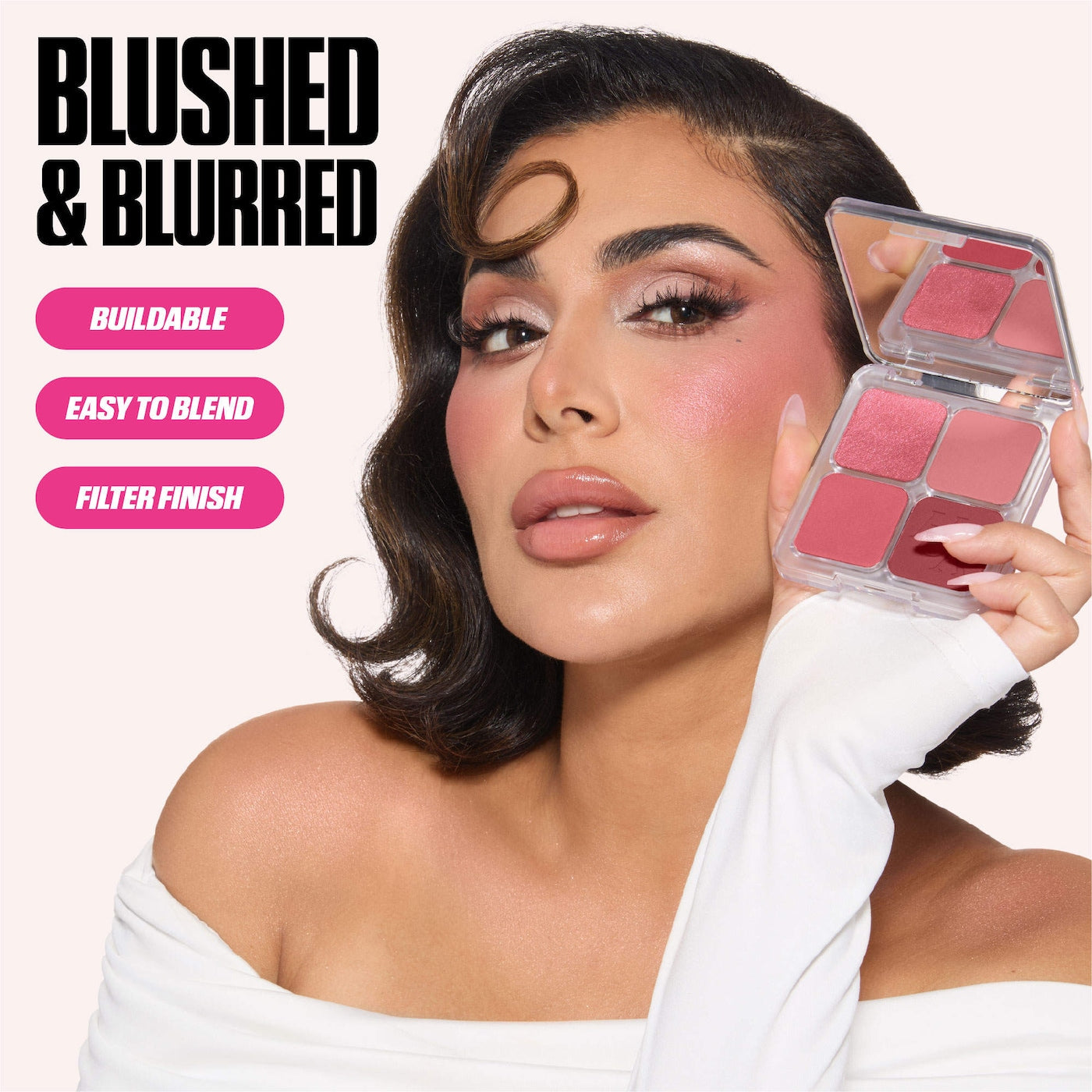 HUDA BEAUTY Blush Filter Blurring Blushlighters Palette- TOASTY PEACH