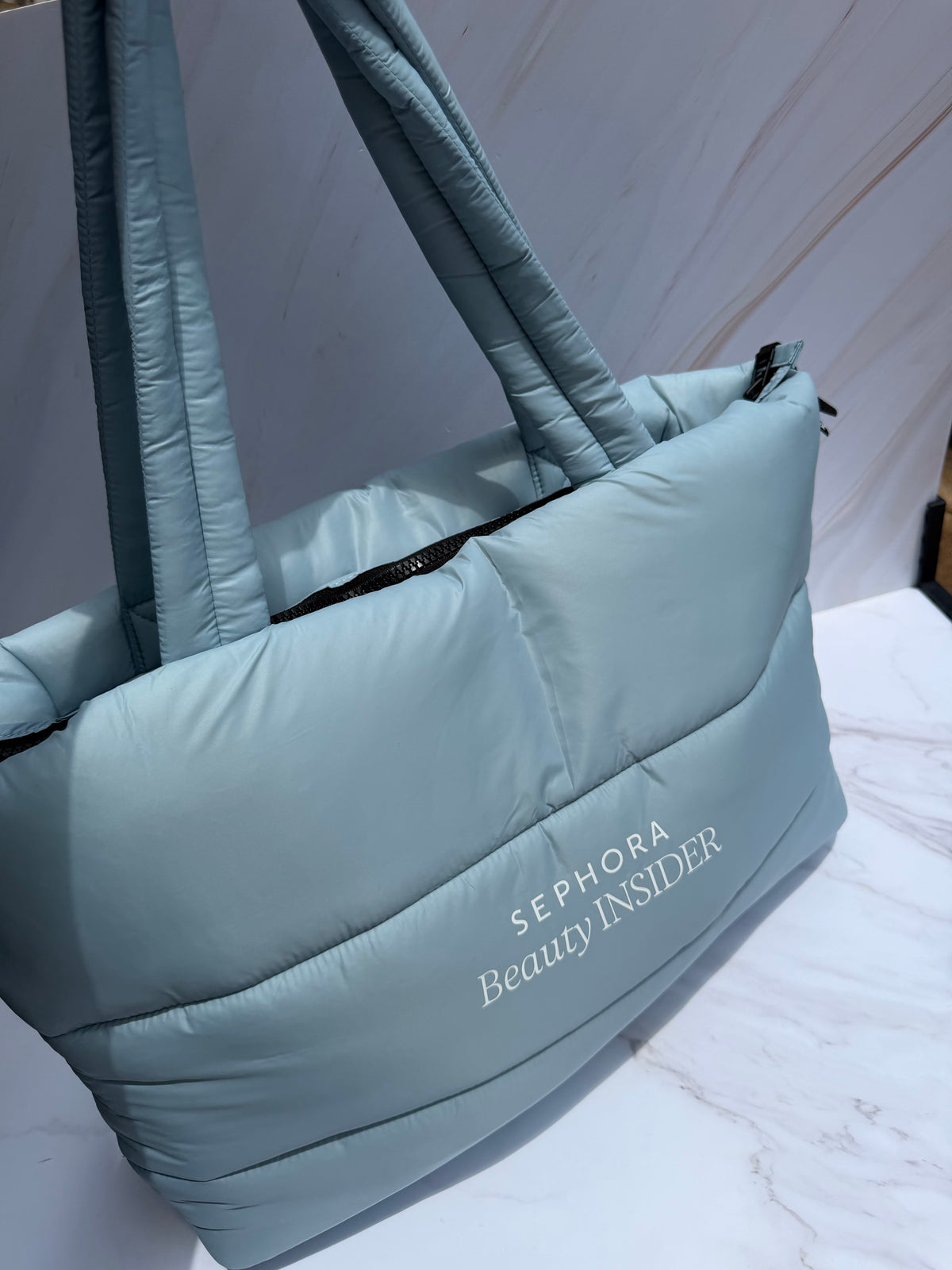 Puffy Tote Bag Sephora baby blue
