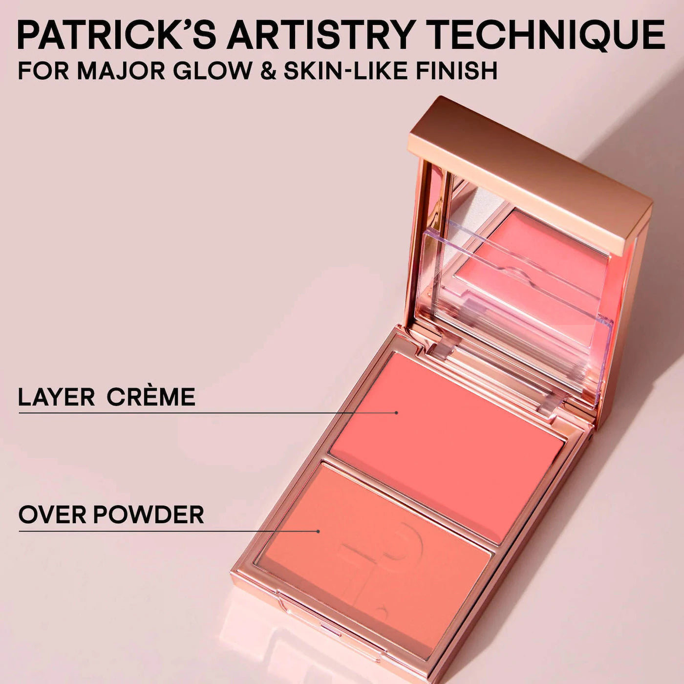 PATRICK TA Mini Major Headlines Double-Take Crème & Powder Blush Duo Tono- SHE LEFT ME ON RED