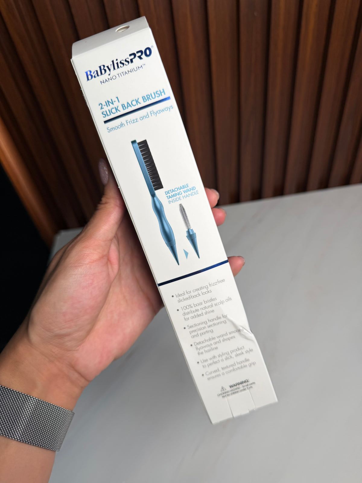 BaBylissPRO- Nano Titanium 2-in-1 Slick Back Brush with Detachable Taming Wand