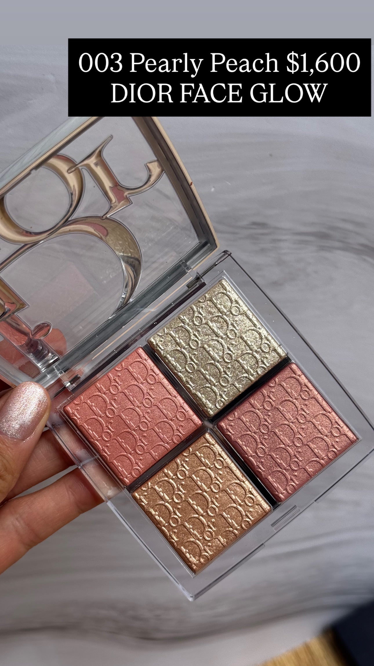 DIOR Backstage Glow Maximizer Face Palette - 003 Pearly Peach Glow