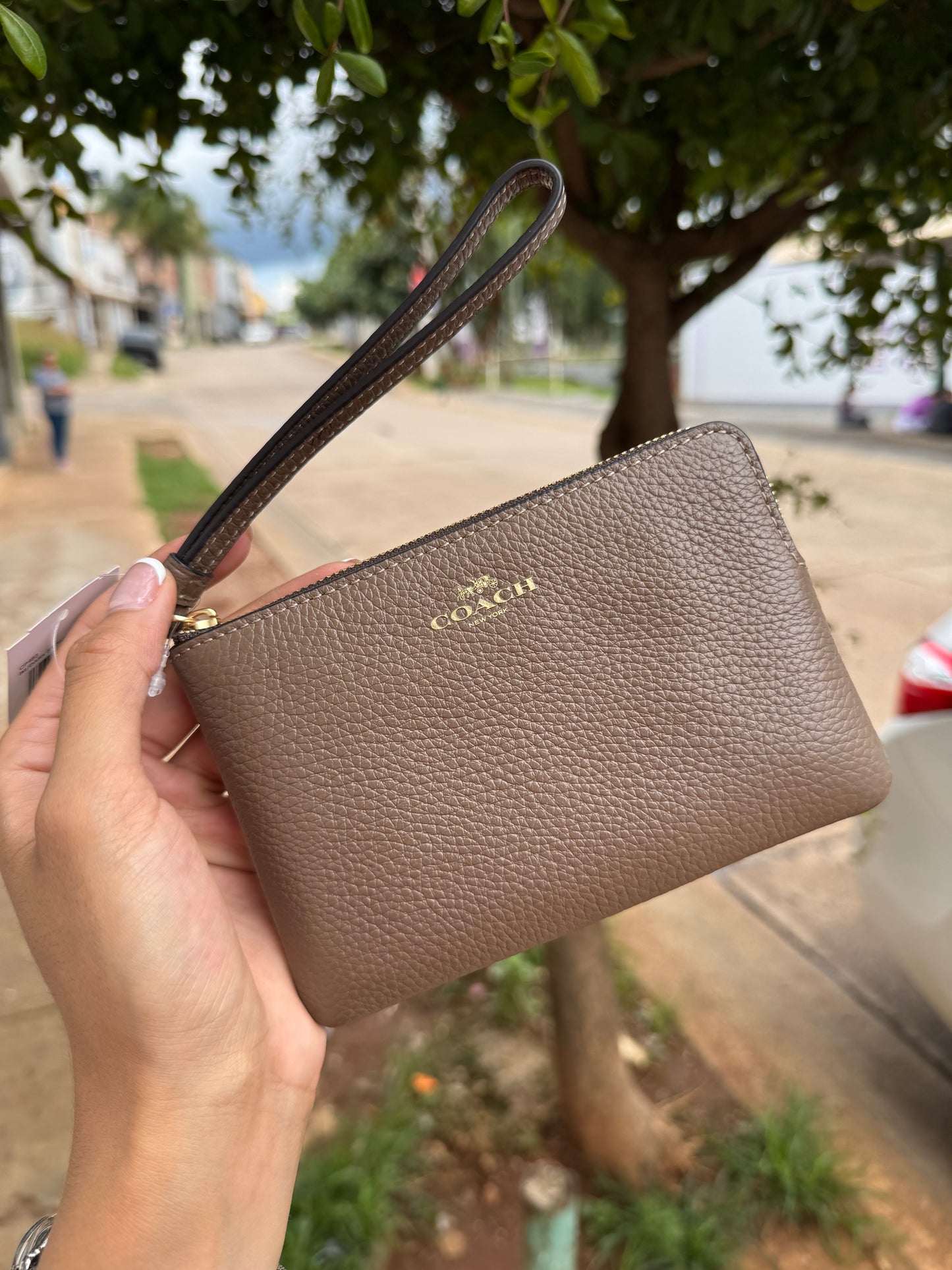 Muñequera Coach Sencilla chica de un cierre Café