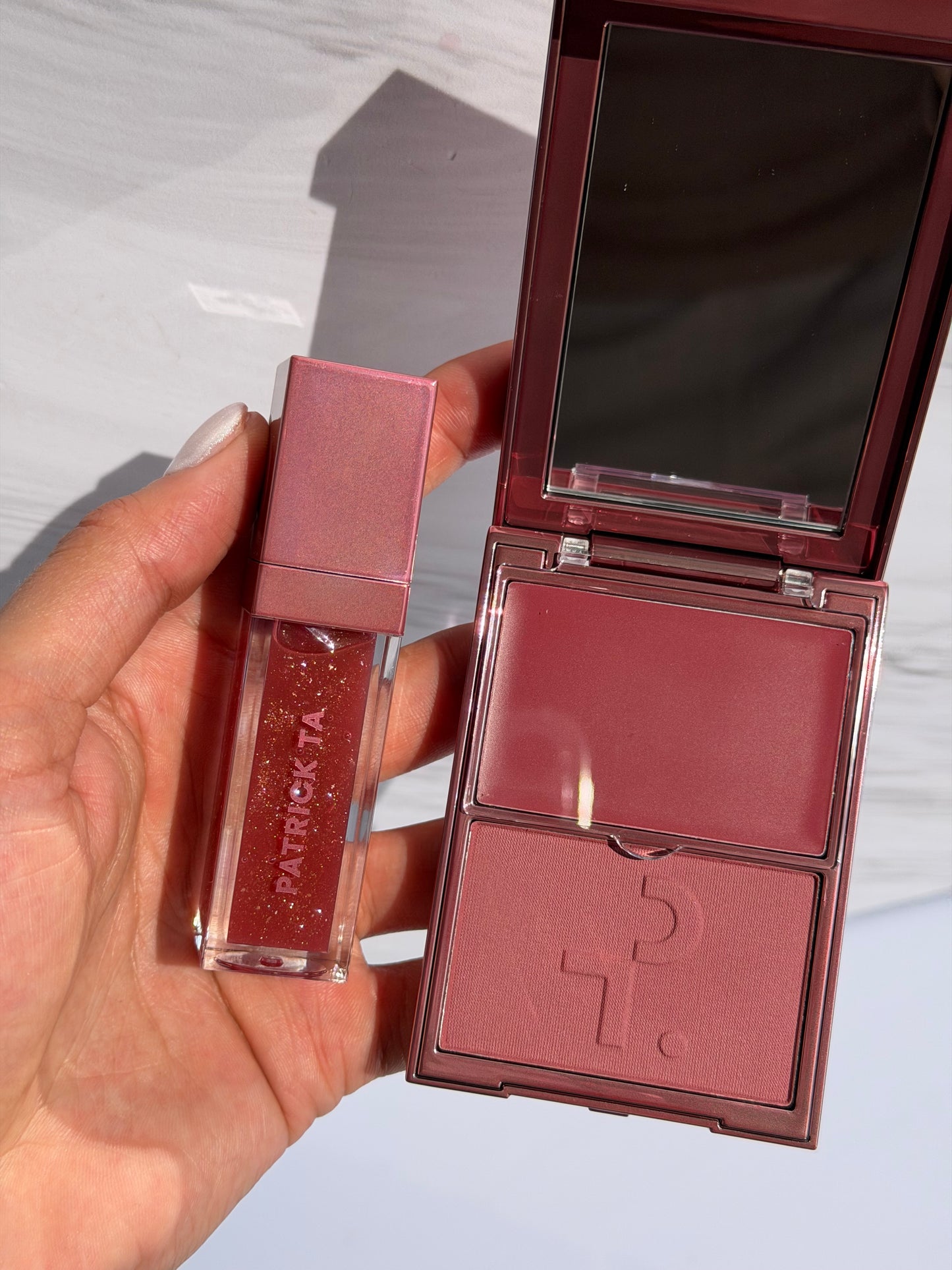 PATRICK TA Patrick's Glow and Gloss Set: Major Headlines Blush Duo and Lip Gloss Makeup Gift Set- WARM ME UP