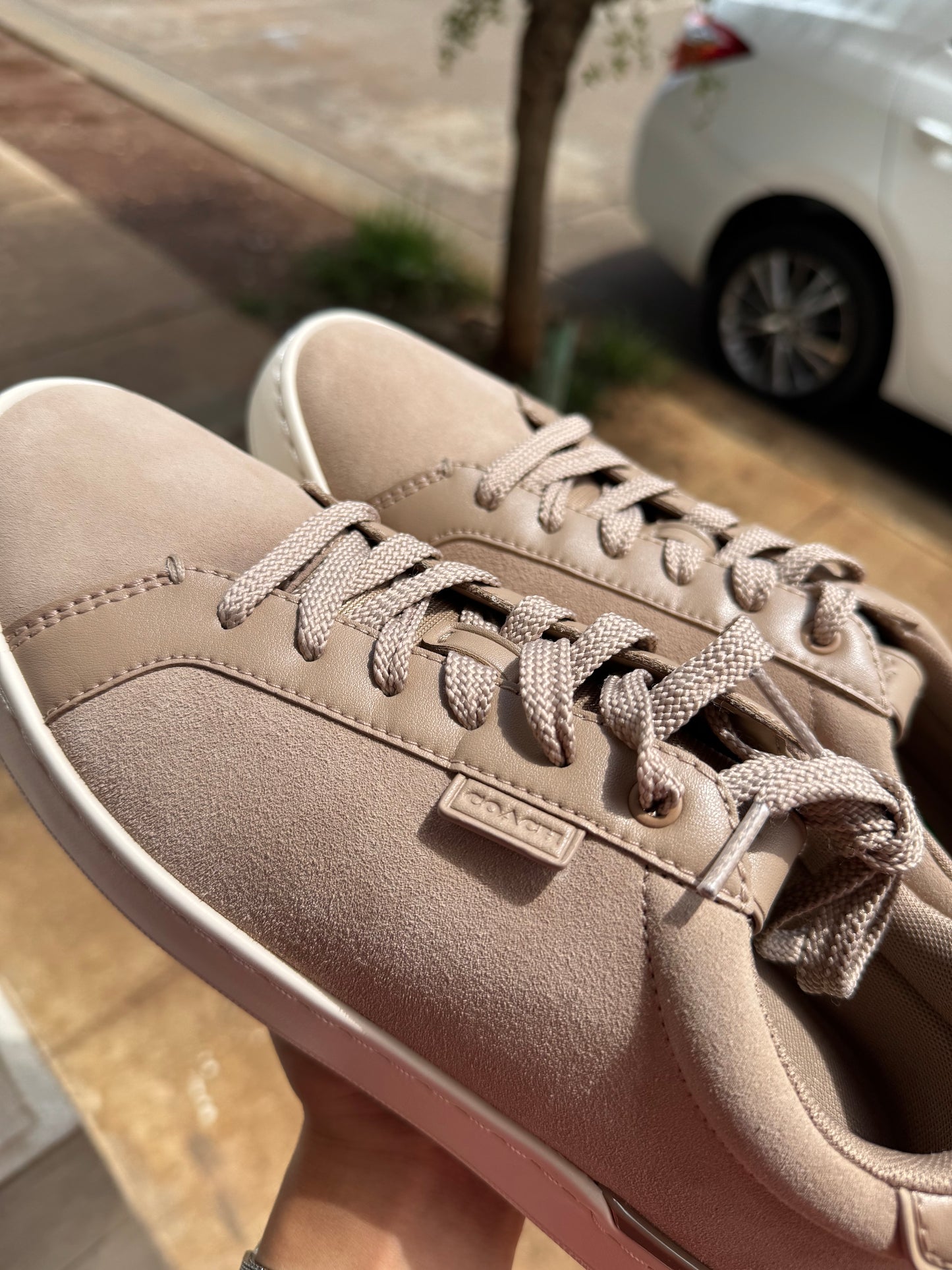 Tenis Coach Beige de Gamuza Talla #26mx- #26.5mx