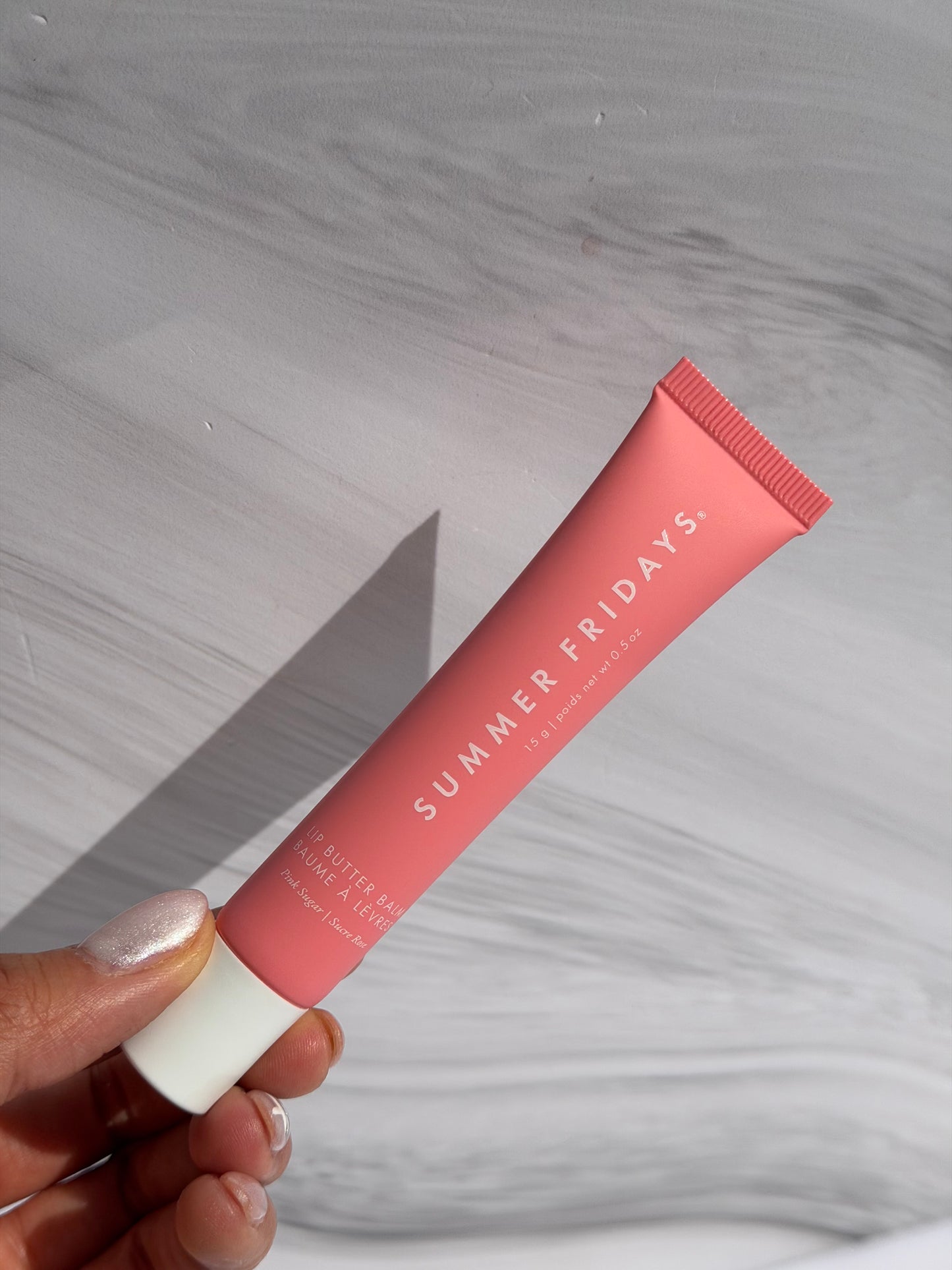 Summer Fridays-Lip Butter Balm Treatment for Hydration + Nourishing Shine-PINK SUGAR (sin caja)