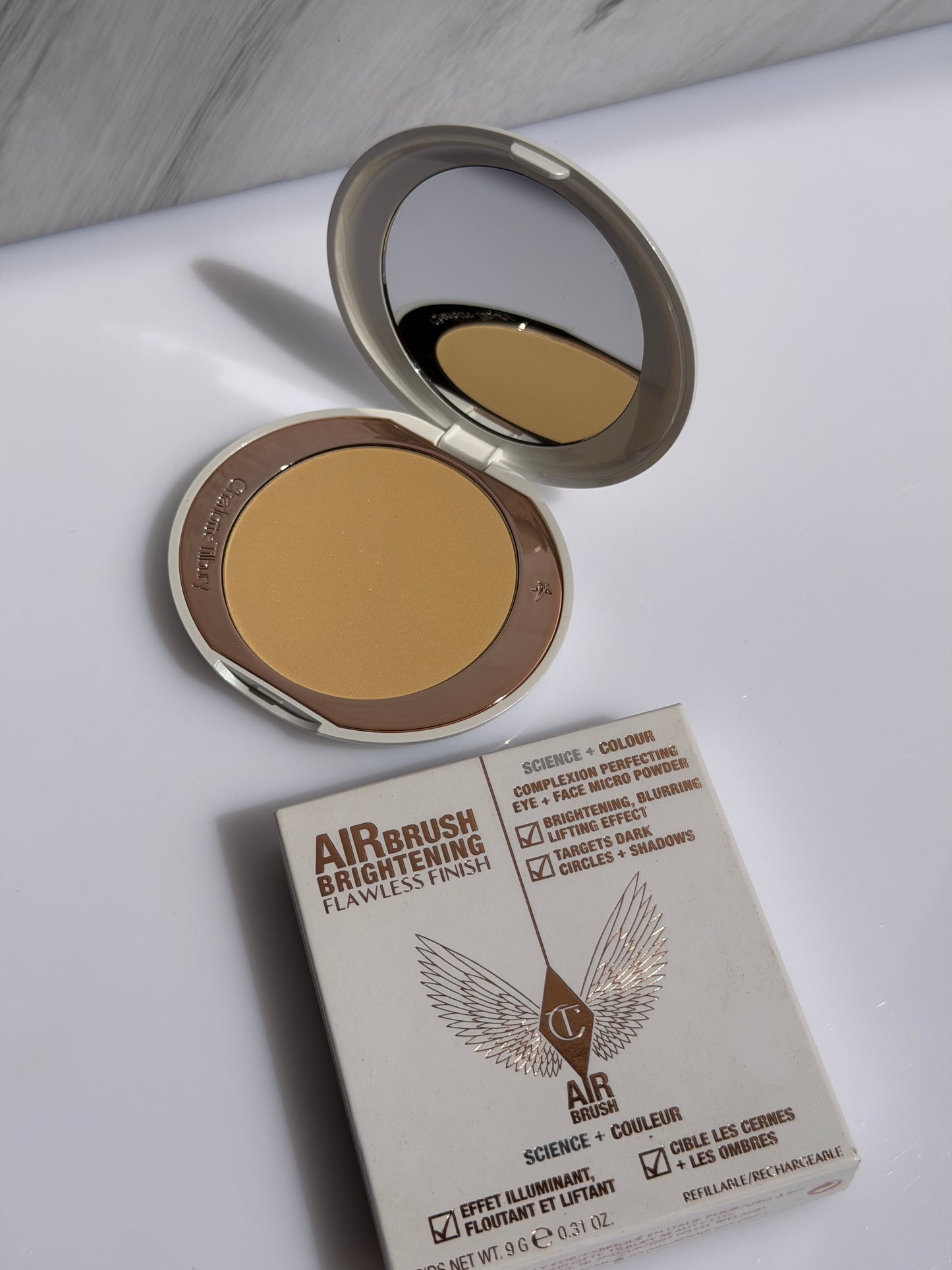 Charlotte Tilbury Refillable Airbrush Flawless Finish Brightening Powder- TAN /DEEP