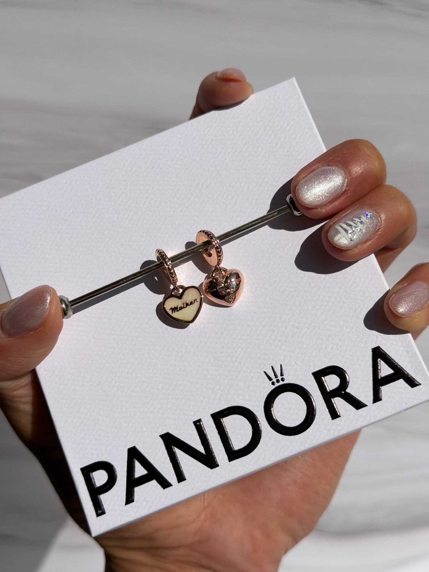 Duo Charm Madre e Hija en Oro Rosada PANDORA