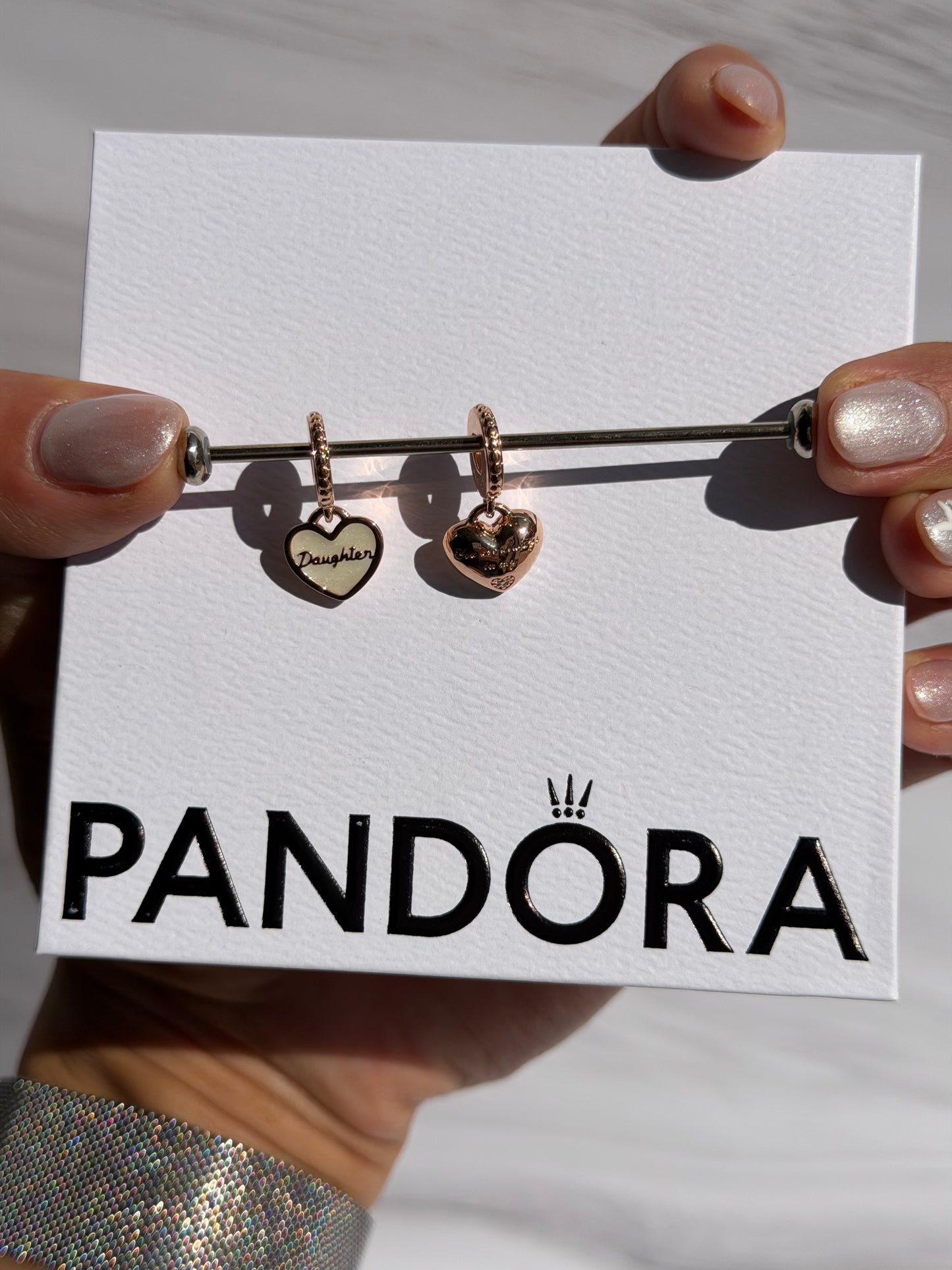 Duo Charm Madre e Hija en Oro Rosada PANDORA