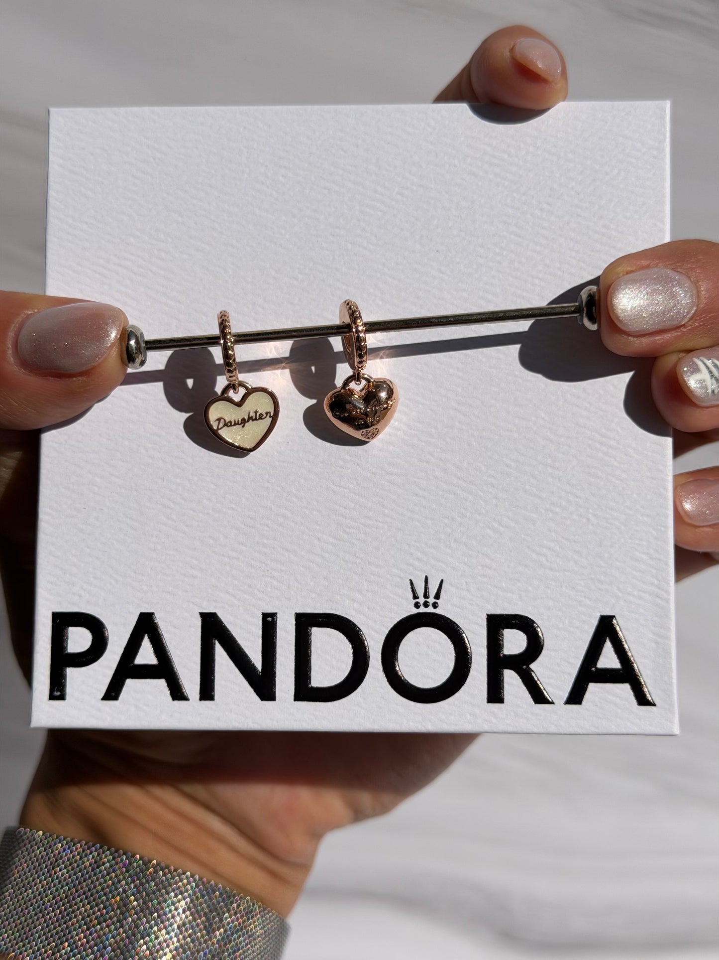 Duo Charm Madre e Hija en Oro Rosada PANDORA