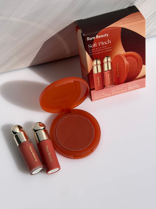 Rare Beauty by Selena Gomez 
Soft Pinch Cheek & Lip Trio Makeup Gift Set