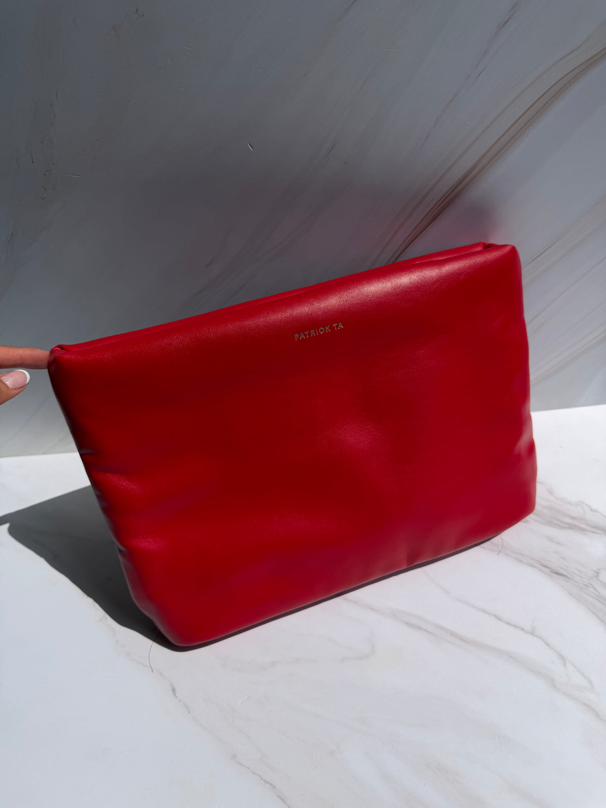 Puffer Clutch Rojo Patrick Ta