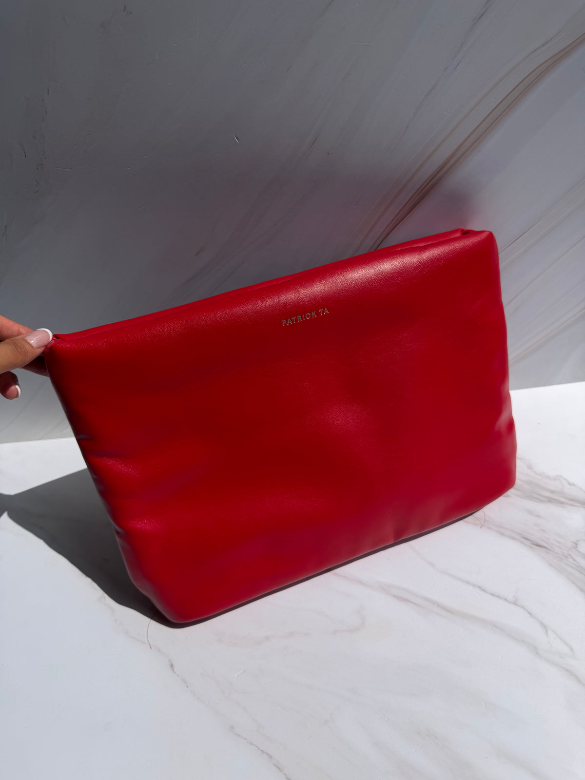 Puffer Clutch Rojo Patrick Ta