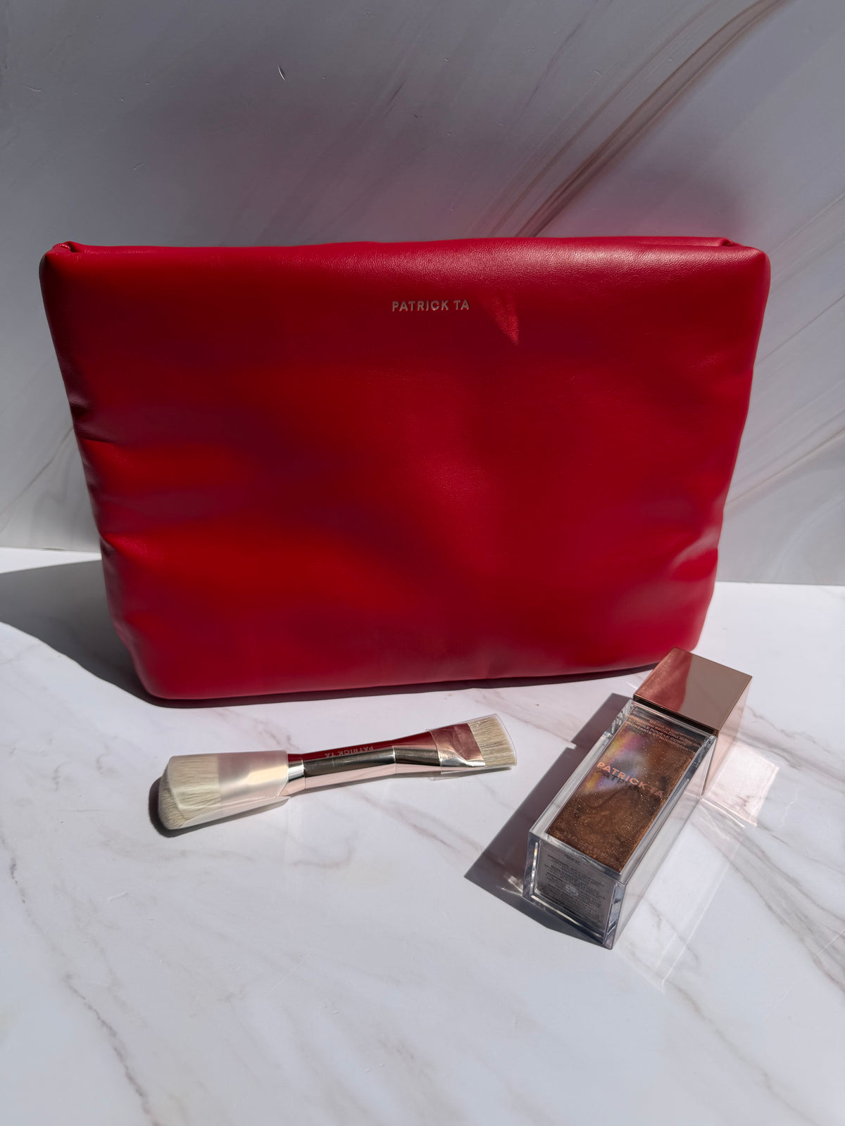 Puffer Clutch Rojo Patrick Ta