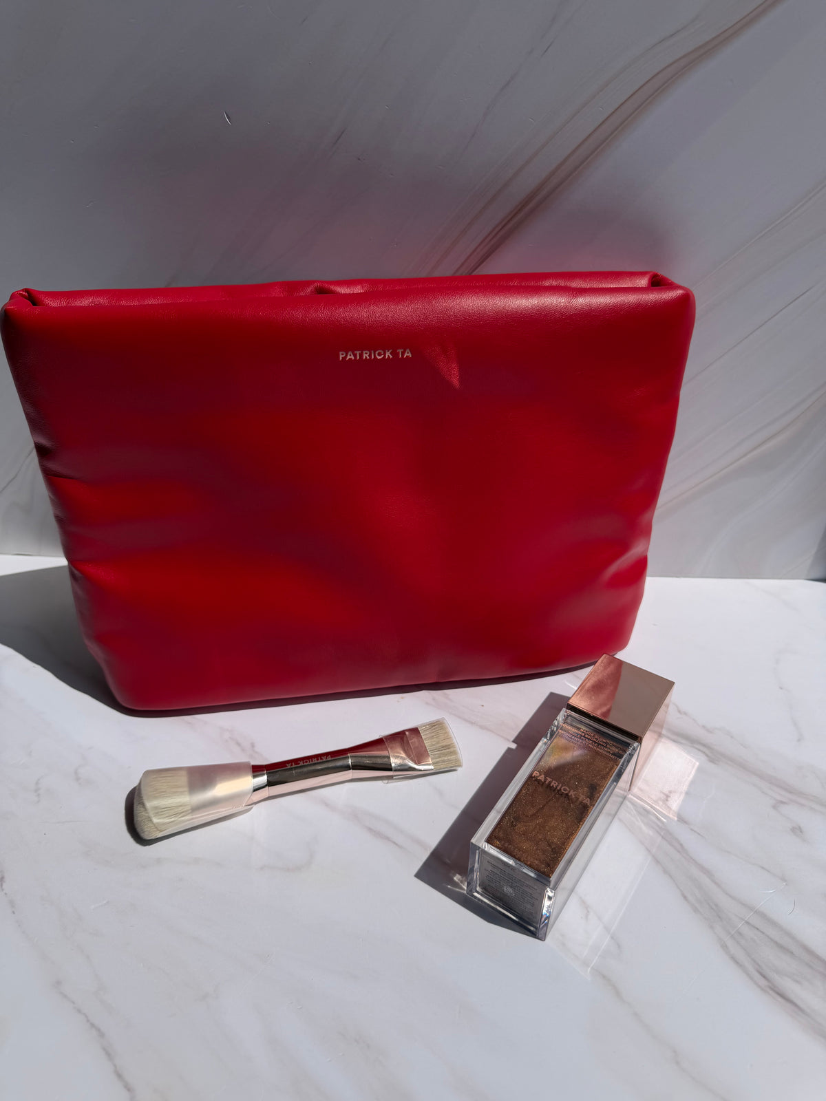 Puffer Clutch Rojo Patrick Ta