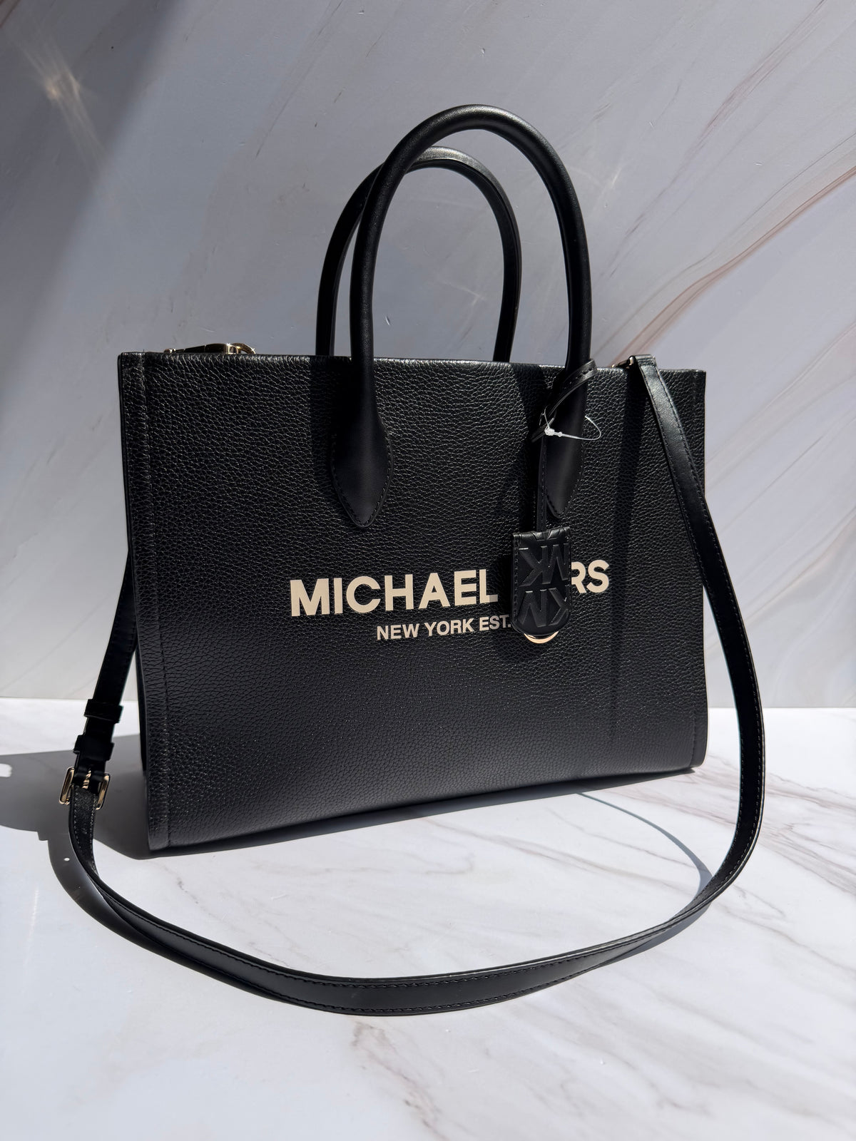 Tote Bag Michael Kors Negra con Strap delgado