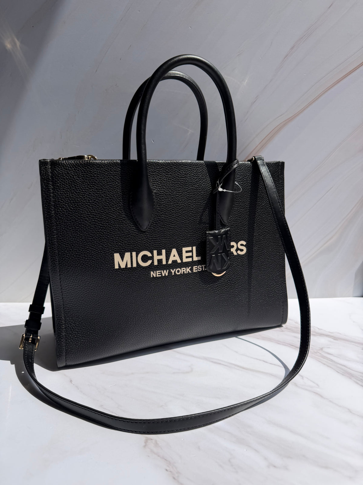 Tote Bag Michael Kors Negra con Strap delgado