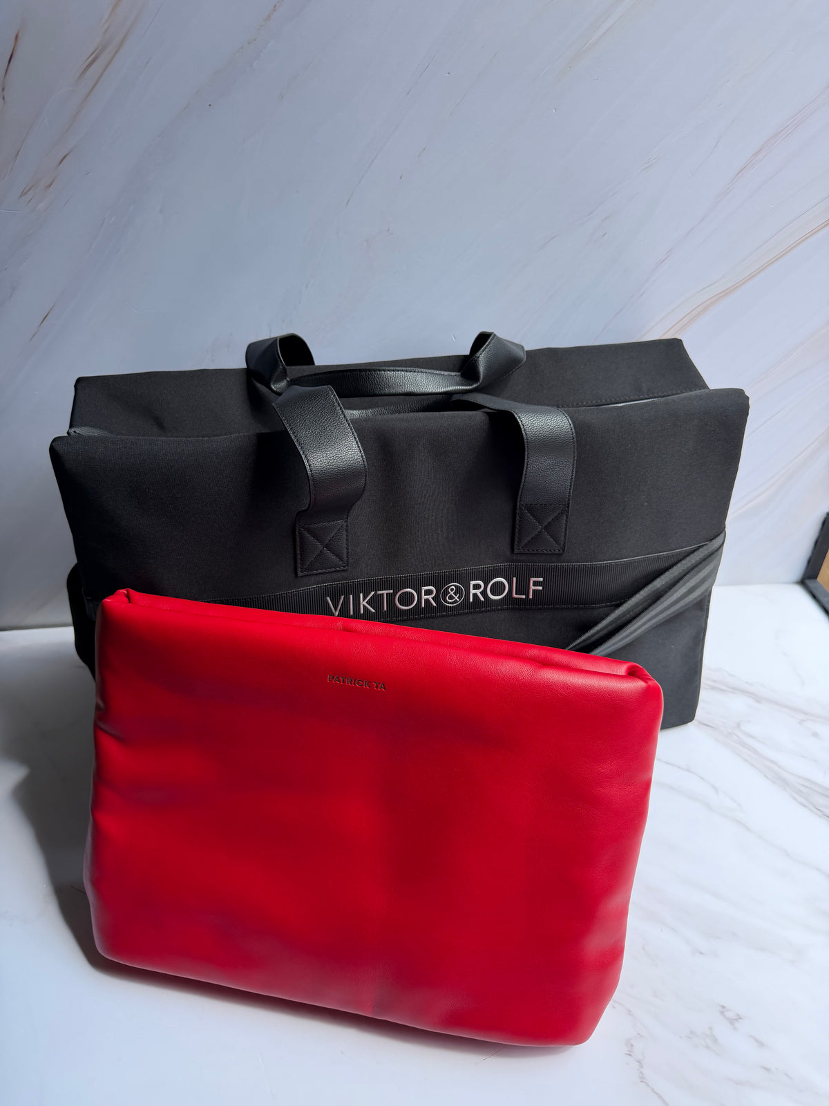 Puffer Clutch Rojo Patrick Ta