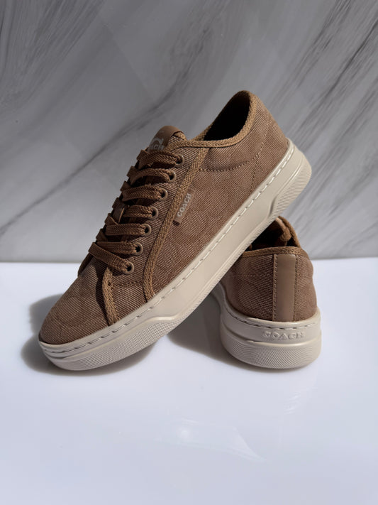 Canvas Sneaker Tenis COACH Color Taupe Talla 24mx (Sin caja)