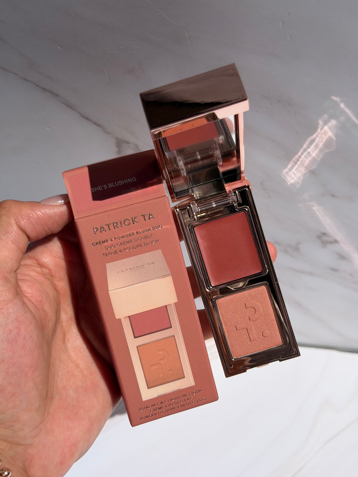 PATRICK TA - Mini Major Headlines Double-Take Crème & Powder Blush Duo tono-She’s Blushing