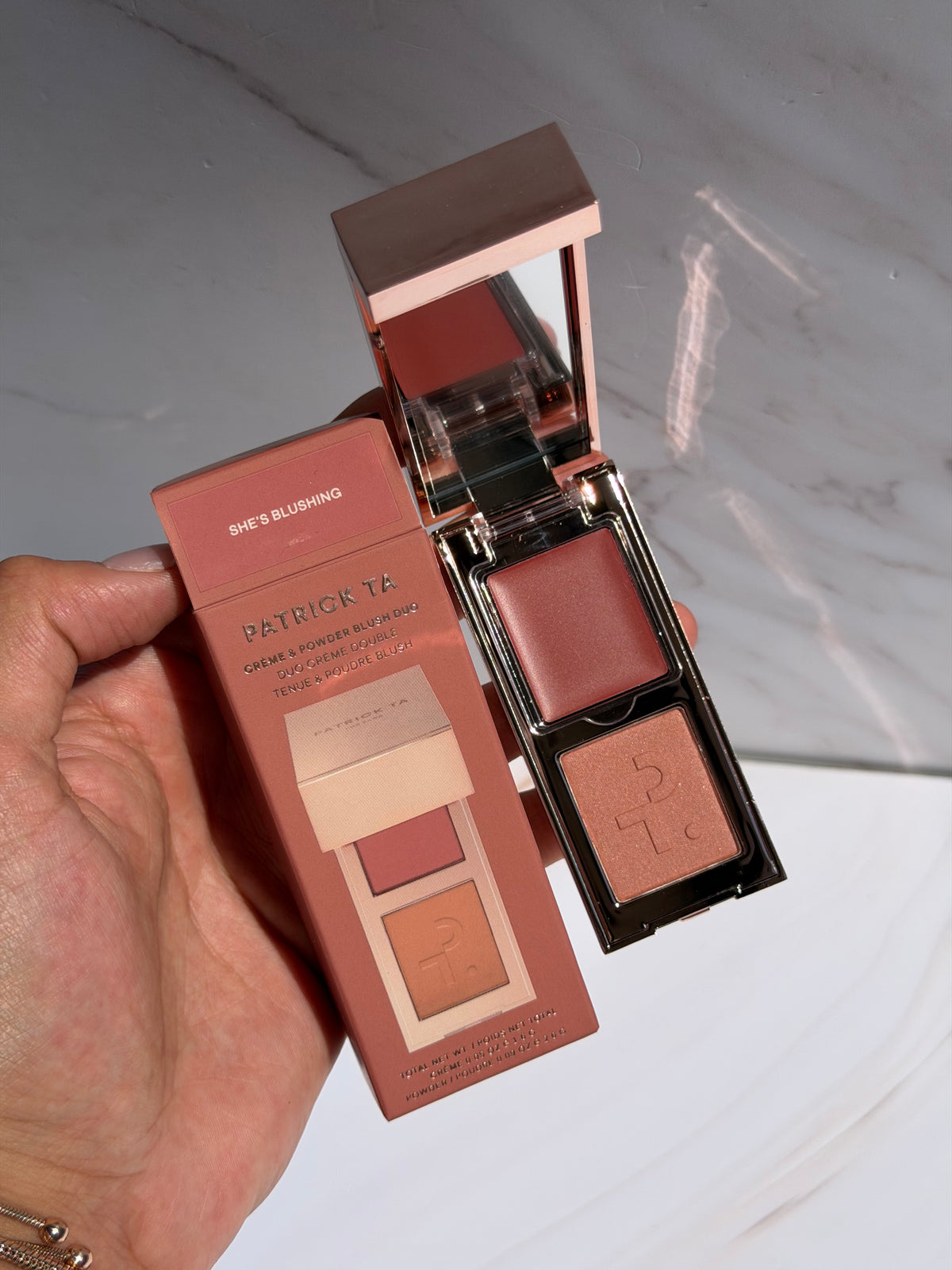 PATRICK TA - Mini Major Headlines Double-Take Crème & Powder Blush Duo tono-She’s Blushing