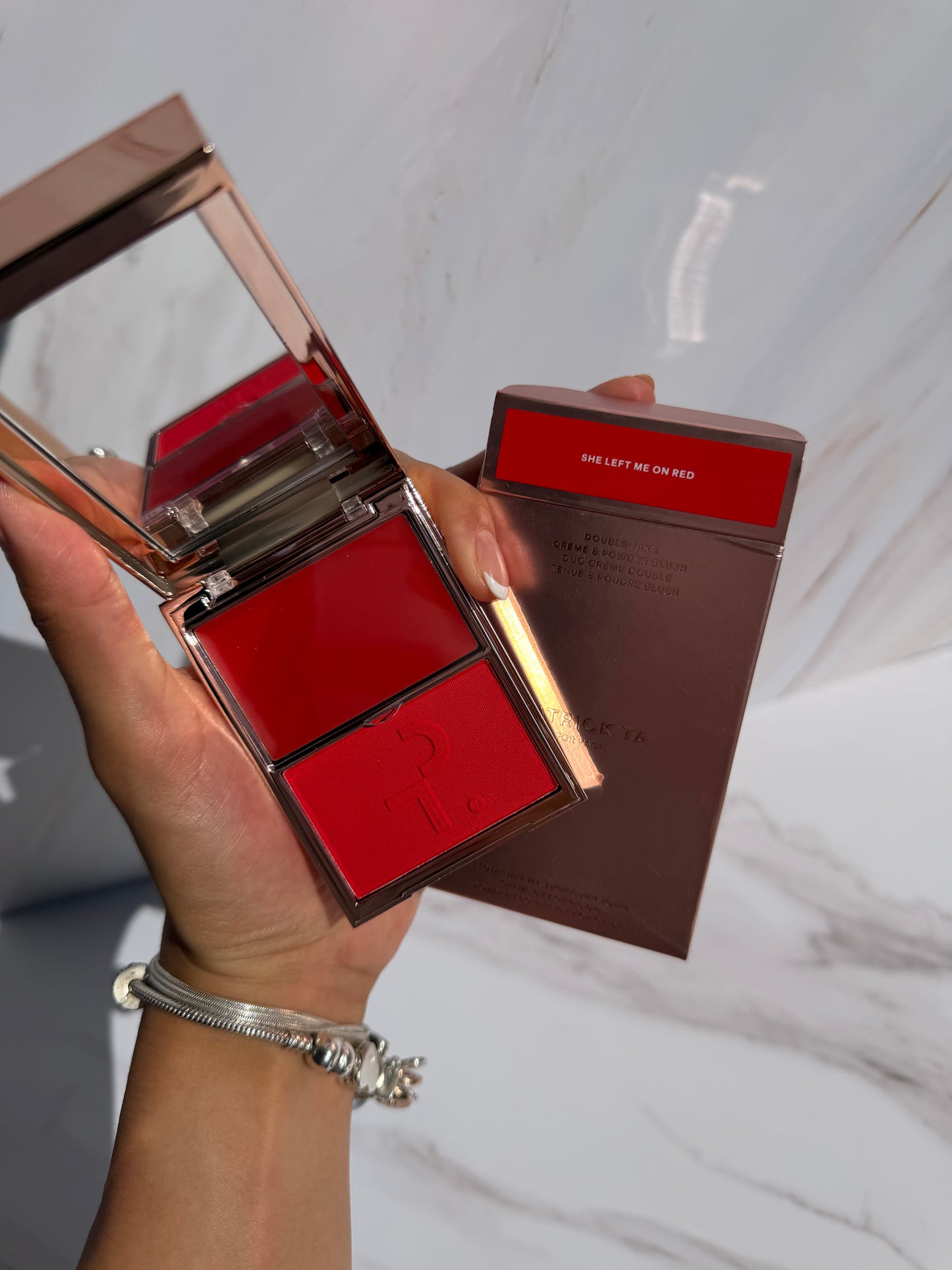 Major Headlines Double-Take Crème & Powder Blush Duo - She Left Me On Red- Patrick Ta