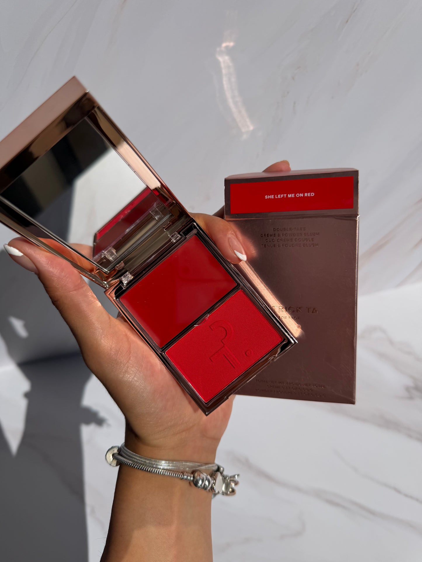 Major Headlines Double-Take Crème & Powder Blush Duo - She Left Me On Red- Patrick Ta