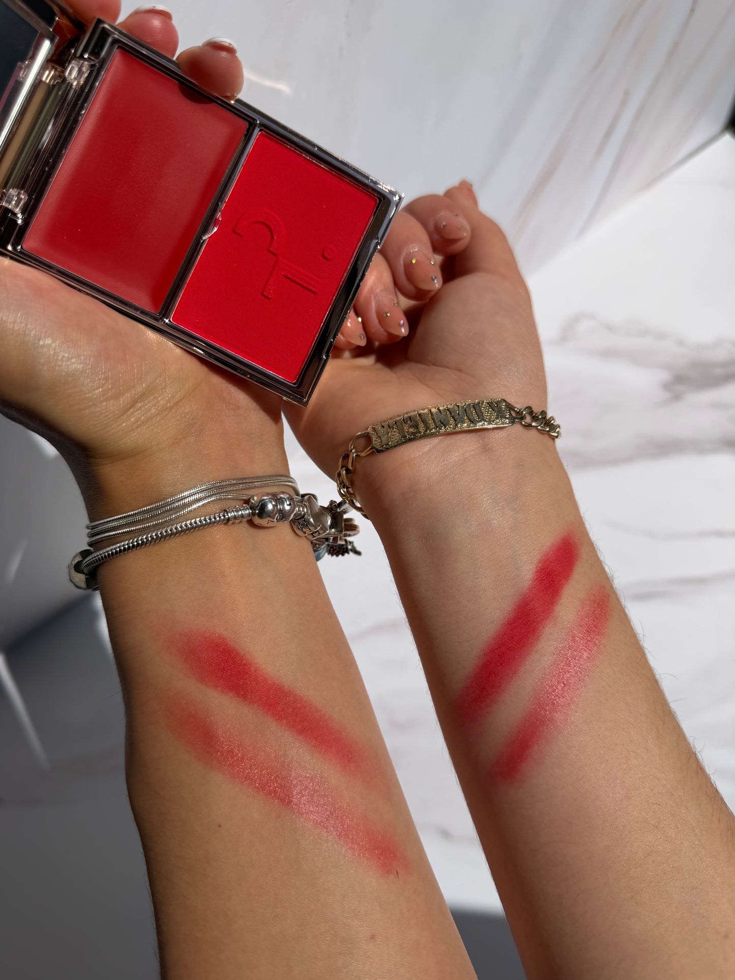 Major Headlines Double-Take Crème & Powder Blush Duo - She Left Me On Red- Patrick Ta