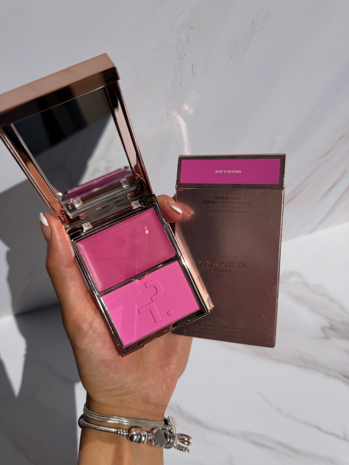 Double Take Crème & Powder Blush Patrick Ta SHE’S GIVING