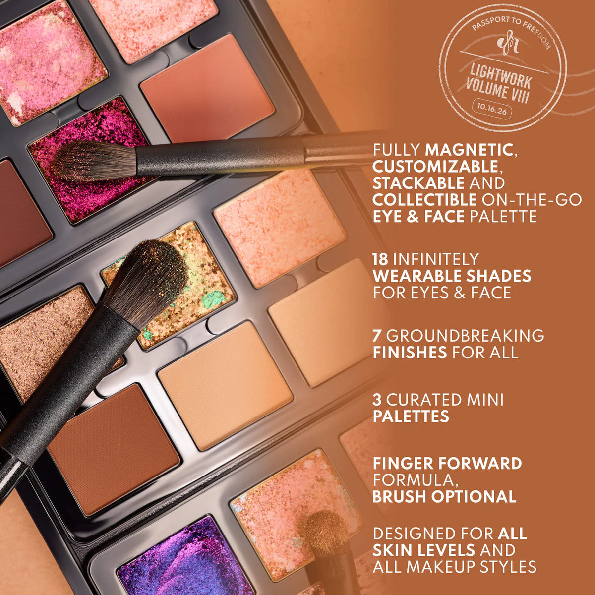 PREVENTA SEPHORA SALE- Danessa Myricks Beauty LIGHTWORK VIII Freedom Makeup Palette: Magnetic, Customizable, Stackable Palette for Eyes & Face