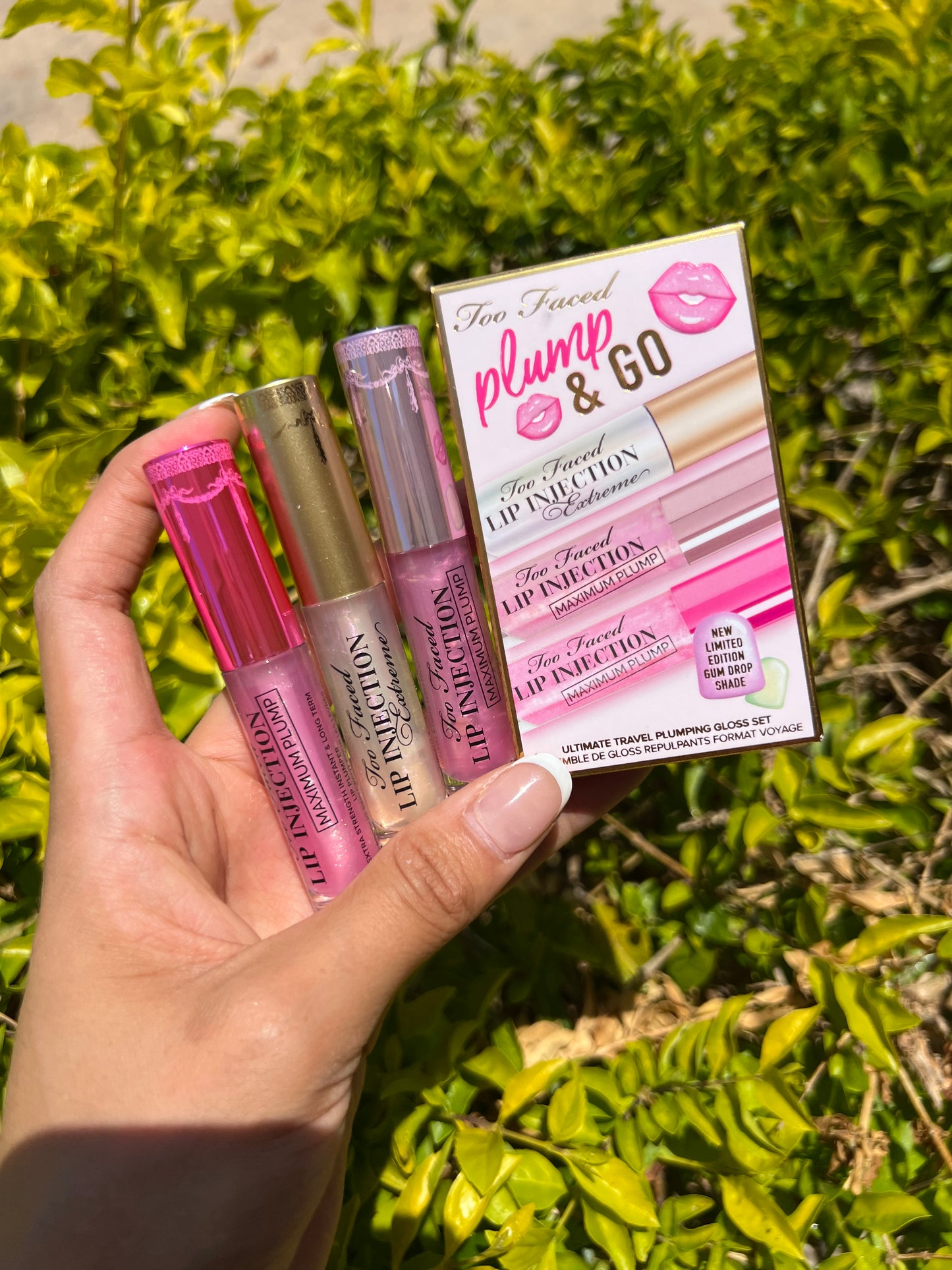 PLUMP & GO: TRAVEL SIZE LIP PLUMPER GLOSS TRIO SET - TOO FACED