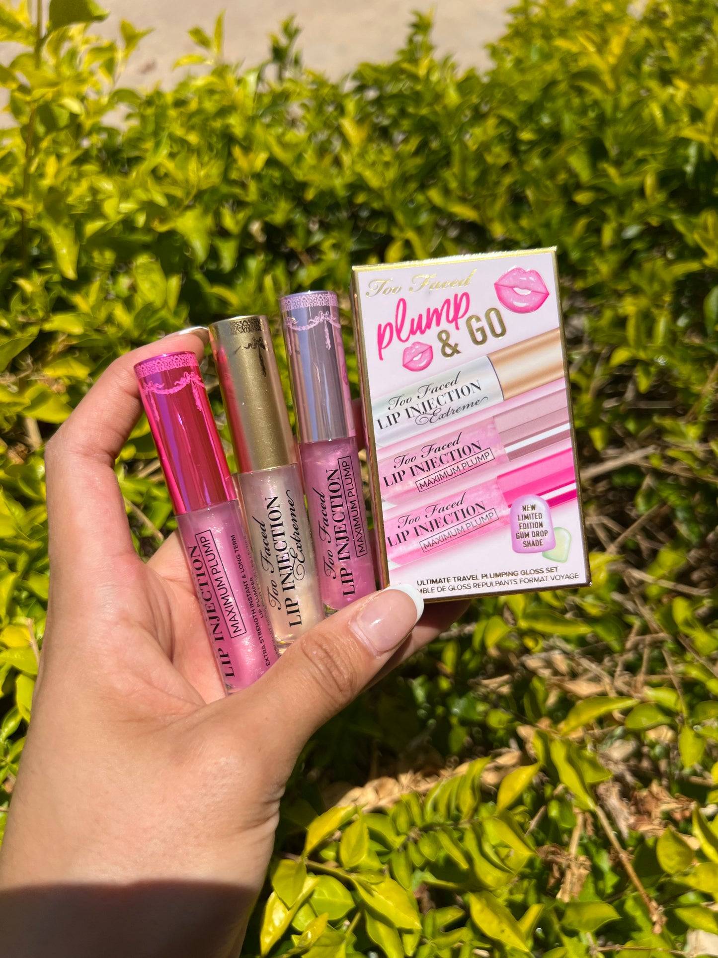 PLUMP & GO: TRAVEL SIZE LIP PLUMPER GLOSS TRIO SET - TOO FACED