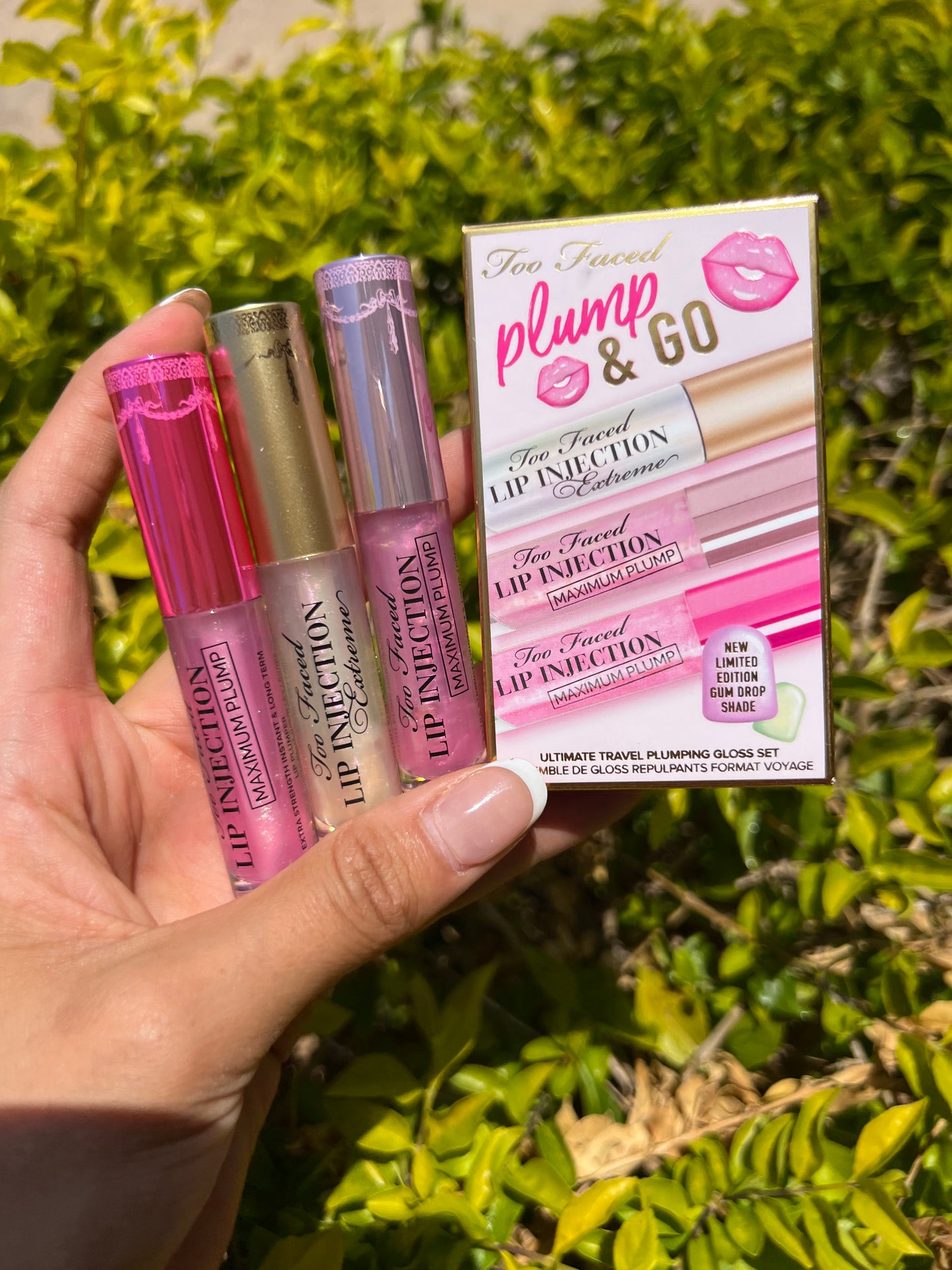 PLUMP & GO: TRAVEL SIZE LIP PLUMPER GLOSS TRIO SET - TOO FACED